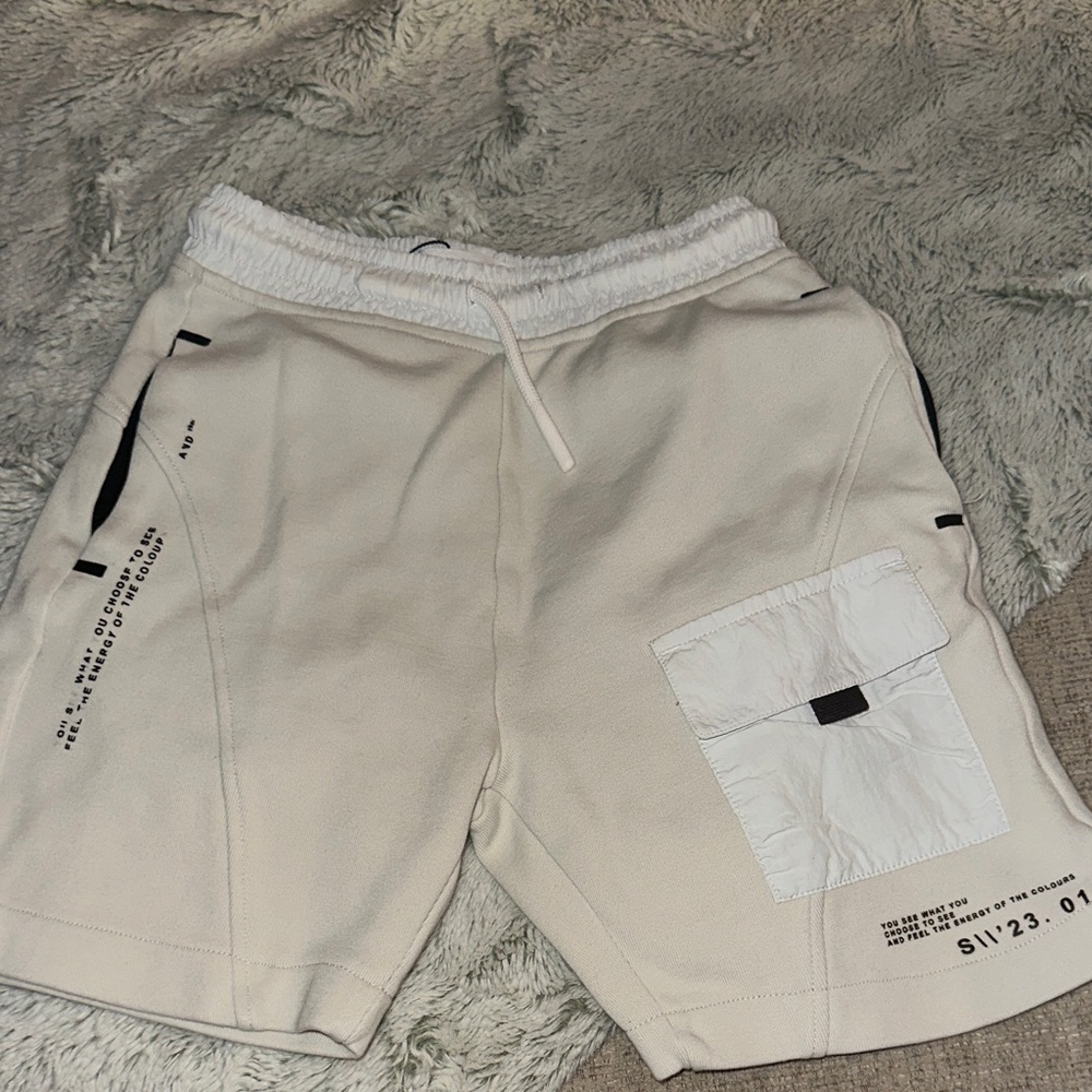 Zara Kids Cream Shorts with Pocket Detail